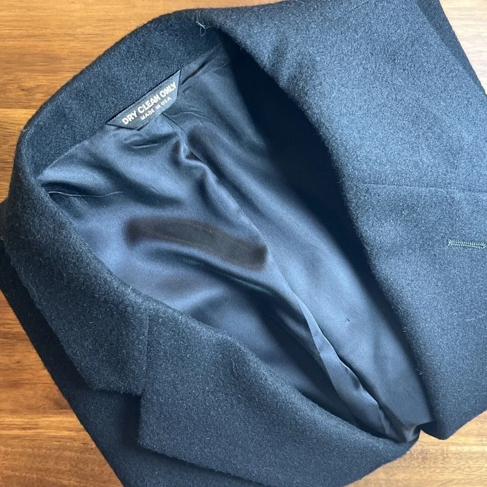 Bill Blass Blazer Men 42 Long Black 100% Camel Hair Parisian USA Old Money Soft